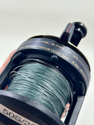 Shimano TLD5 Lever Drag Reel – Saltwater – Prespooled – Rod Clamp – Great Cond - Foto 8 di 15