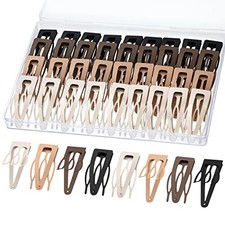 60 Pieces Double Grip Hair Clips Metal Snap Hair Clips Grip Women Barrettes