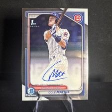 2024 Bowman Chrome COLE MATHIS Base Prospect AUTO #CPA-CMS Chicago Cubs Draft
