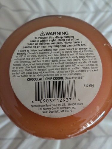 Yankee Candle Chocolate Chip Cookie Rare Vhtf black band  2005 pour. - Picture 5 of 5