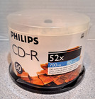 Philips 700MB 80-Minute 52x CD-R's (50 count) NEW Sealed