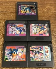 SEGA GAME GEAR - Lot of 5 SONIC THE HEDGEHOG Games CARTS ONLY 1,2,Chaos,Drift 2