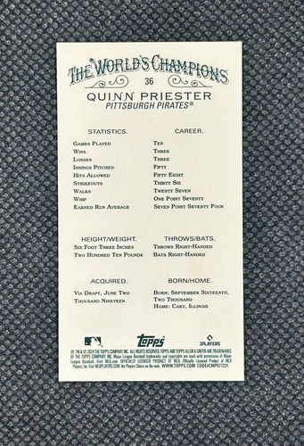 Quinn Priest 2024 Topps Allen & Ginter X Rookie RC Mini Chrome Brewers SSP - Imagen 2 de 2