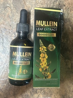 Mullein Leaf Extract Organic Lung Cleanse Drops, Natural, 60ml. Exp.2027