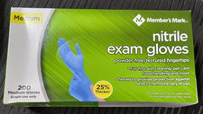 Member's Mark Medium MD Nitrile Exam Gloves 200 Count Powder Free Fresh Stock
