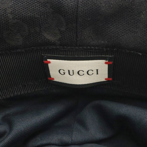 Chapeau seau toile mode noir Gucci GG L 59 cm coton polyester occasion
