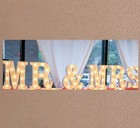 "Mr & Mrs" Wedding Reception Marquee Lights Decor White 12" Battery-Operated 