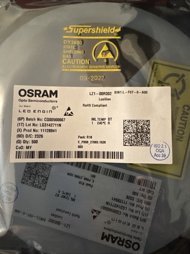 TEN (10) OSRAM LED EMITTER LZ1-00R302-0000 FAR RED - Picture 2 of 3