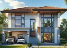 Custom modern TWO-STORY house plan 3 bedroom & 3 Bathroom with CAD file