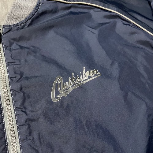 Chaqueta reversible Y2K Quiksilver Bomber M corte cuadrado reversible cortavientos gris/azul marino de colección - Imagen 9 de 16
