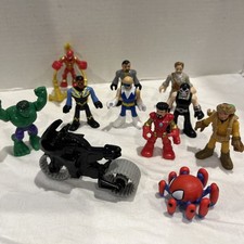 Miniature Figures Toys Lot of 11 Random Super Heroes Villains DC Marvel