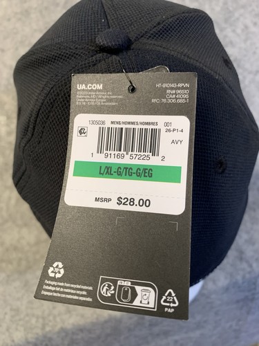 Under Armour Hat Mens Blitzing Low STR Black L/XL Stretch Fit NEW - Picture 10 of 14