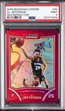 2008 BOWMAN CHROME RED REFRACTOR #44 AL JEFFERSON 5/5 PSA 9