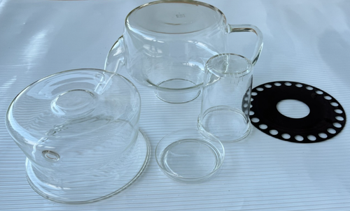 VINTAGE ~ SCHOTT MAINZ “JENAerGLAS” ~ TEAPOT / INFUSER / LID / WARMER ~ GERMANY - Picture 9 of 23