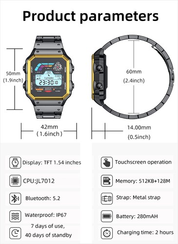 Stylish Sports Smart Watch Bluetooth Calling Smartwatch Metal Bracelet Fashion - Picture 8 of 24