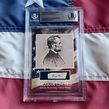 Abraham Lincoln Handwritten Word Removed From Beckett Autograph Document Signed