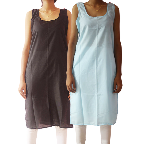 Kombipack 2 lange Baumwoll-Innenslip für Damen - transparente Kurtis & Kleider Damen - Bild 74 von 240