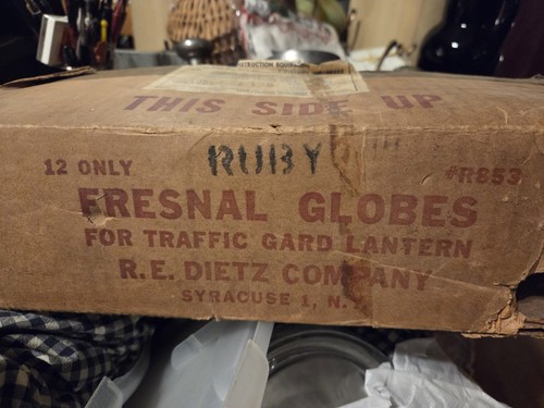 VINTAGE DIETZ NR. 40 RUBINROTE GLAS EISENBAHN LATERNE GLOBUS - Bild 7 von 8