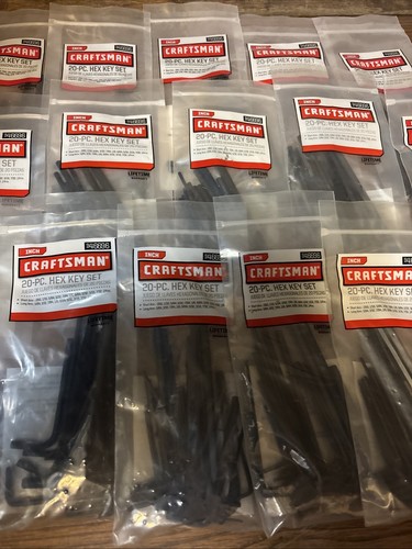 14X PACKS BULK CRAFTSMAN Tools 20pc INCH Allen hex key wrench sets Socket - Picture 4 of 7
