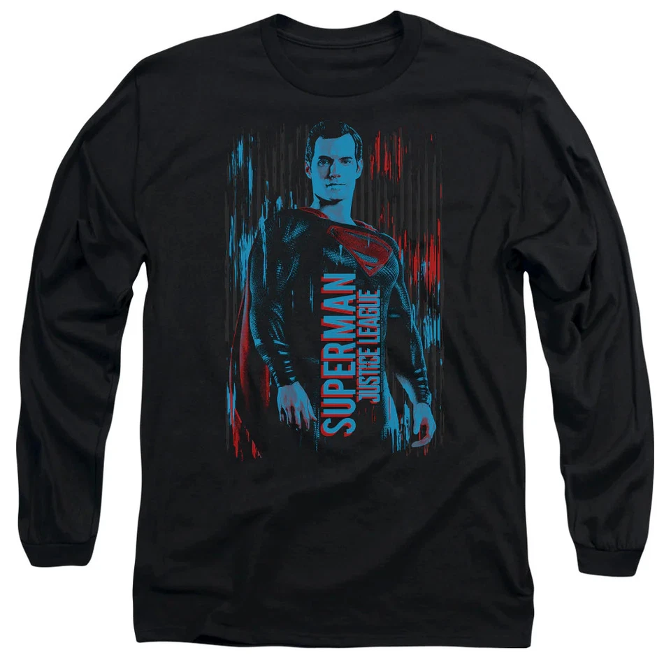 Camisa de manga larga Justice League Movie Superman para hombre negra con licencia oficial Foto 4 de 4
