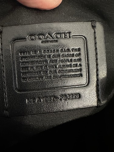 COACH Mae File F34823 Black Pebbled Leather Crossbody Bag Top Zip Closure VTG - Picture 15 of 24