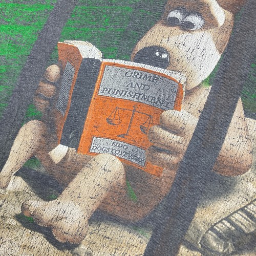 Vintage Wallace And Gromit Hemd Herren XL grau 1989 Gromit Gets Life Faded 80s - Bild 5 von 11