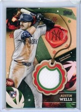 Austin Wells 2024 Topps Holiday Jersey RC-AW Relic RC Yankees Rookie 