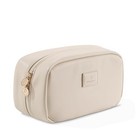  Makeup Bag,Open Flat Makeup Pouch Purse Car Accessories,Travel Large Beige