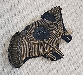 ORIGINAL BULLION CIVIL WAR US ARMY INFANTRY OFFICERS CAP INSIGNIA HUNTING HORN