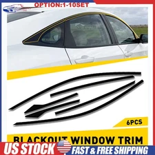 Black Chrome Delete Blackout Window Trim Fit For 2016-21 Honda Civic Sedan 6-60X
