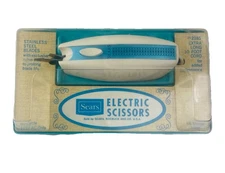 VTG NOS Sears Electric Sewing Scissors New 1000034 Extra Long Cord TESTED-WORKS