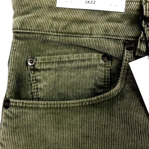 Pantalones PT Delave elásticos finos de pana de ballena calce ajustado 5 bolsillos talla 34 nuevos - Imagen 8 de 10