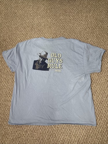 OLD GUYS RULE JOHN WAYNE Never Trust A Man Who Doesn’t Drink Blue Shirt Sz 3XL - Picture 7 of 9