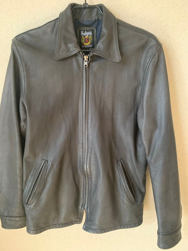 Schott Single Riders Jacket Blouson Men Size L Gray Lamb Leather Vintage - Picture 11 of 11