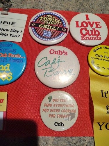 Cub Foods Lebensmittelgeschäft Button Menge 13-Oshkosh WI Vintage Pinbacks Namensschilder - Bild 4 von 7