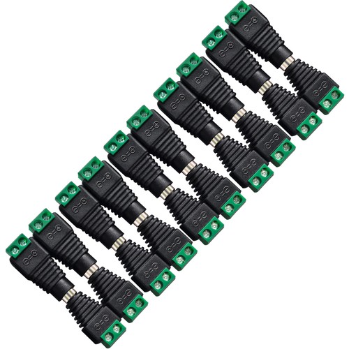 10 Pairs 12V DC Power Jack Plug Adapter 2.1x5.5MM for CCTV Camera LED Strip - Picture 9 of 9