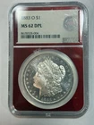 1883-O Morgan Silver $1 Dollar Coin NGC MS 62 DMPL Blast White