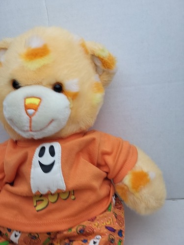 Build a Bear Orange Candy Corn Bear Plush With BOO Outfit 2005 Retired Halloween - Picture 3 of 10