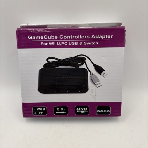 NEW GameCube Controller Adapter for Wii U, PC USB & Switch 4 Port Nintendo - Picture 1 of 7