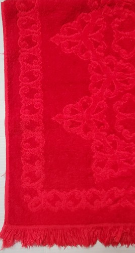 Fancy Bath Towel - Vintage - Red - Raised Pattern -Cannon Gold Label - 24"x42" - Bild 4 von 8