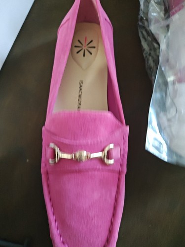 Isaac Mizrahi Annie Pink Horse Bit Detail Driving Moccasin Sz 10M - Picture 2 of 10