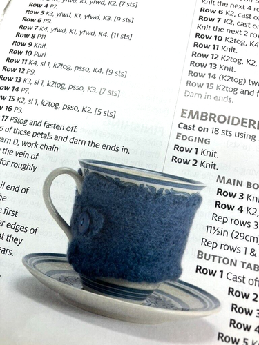 Tea cosy mug hugs & table mat suzanne kirkland knitting pattern magazine extract - Picture 4 of 9