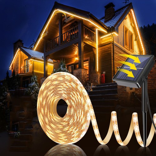 5M Outdoor Solar 150LED Strip Lights Waterproof Garden Flexible Tape Rope Lights - Picture 3 of 27