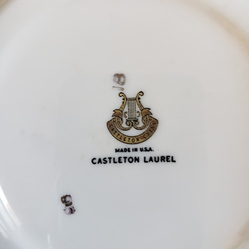 LAUREL by Castleton USA Cream Soup & Underplate Wreath w/Gold Beaded Edge 1950s - Picture 7 of 12