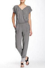Max Studio Woven Border Print Jumpsuit  SZ S  A092