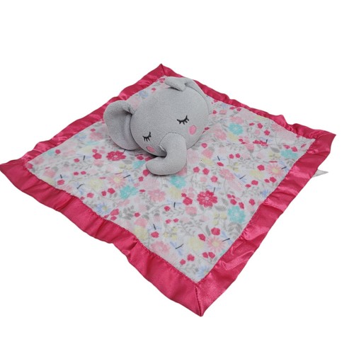 Parents Choice Security Blanket Elephant Lovey Pink Satin Plush 12" Sensory - Picture 2 of 5