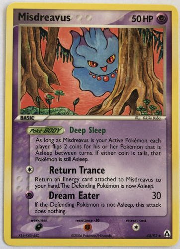 Pokemon TCG Ex Legend Maker Misdreavus 40/92  2006 Uncommon Non-Holo - Picture 1 of 4
