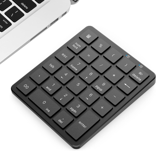 Bluetooth Number Pad, 28 Keys Aluminum Rechargeable Wireless Numeric Keypad, Por - Picture 10 of 12