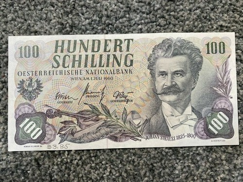 Österreich 100 Schilling, 1960, Johann Strauss - Bild 1 von 3