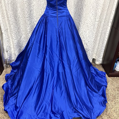 Royal blue strapless gown prom dress NWT size 2 - Picture 8 of 14